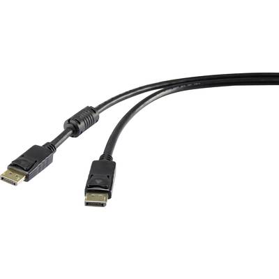 Renkforce Kijelző csatlakozó Csatlakozókábel DisplayPort dugó, DisplayPort dugó 1.00 m Fekete UHD 4K @ 60 Hz aranyozott 