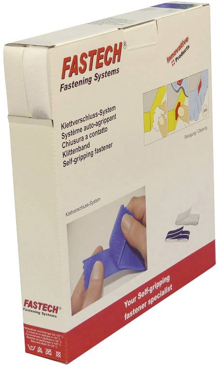 Tépőzár Felvarrható Bolyhos és horgos fél (H x Sz) 25 m x 20 mm Fehér Fastech B20-STD-HL000025 25 m