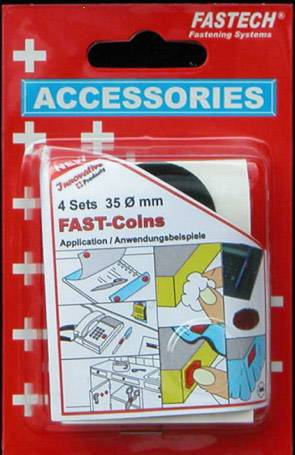 FASTECH® 683-330 Tépőzár pontok Felragasztáshoz forró olvadék Bolyhos és horgos fél (Ø) 35 mm Fekete 4 pár