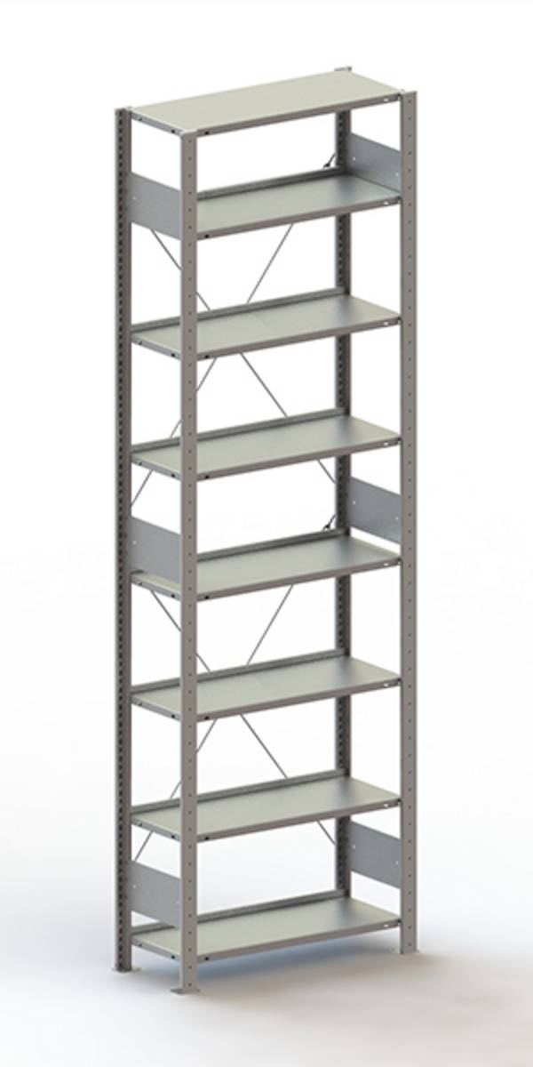 META Regalbau 178497 Aktapolc alapmodul (Sz x Ma x Mé) 806 x 2500 x 336 mm Acél Porbevonatos Élénk szürke  Fém padló
