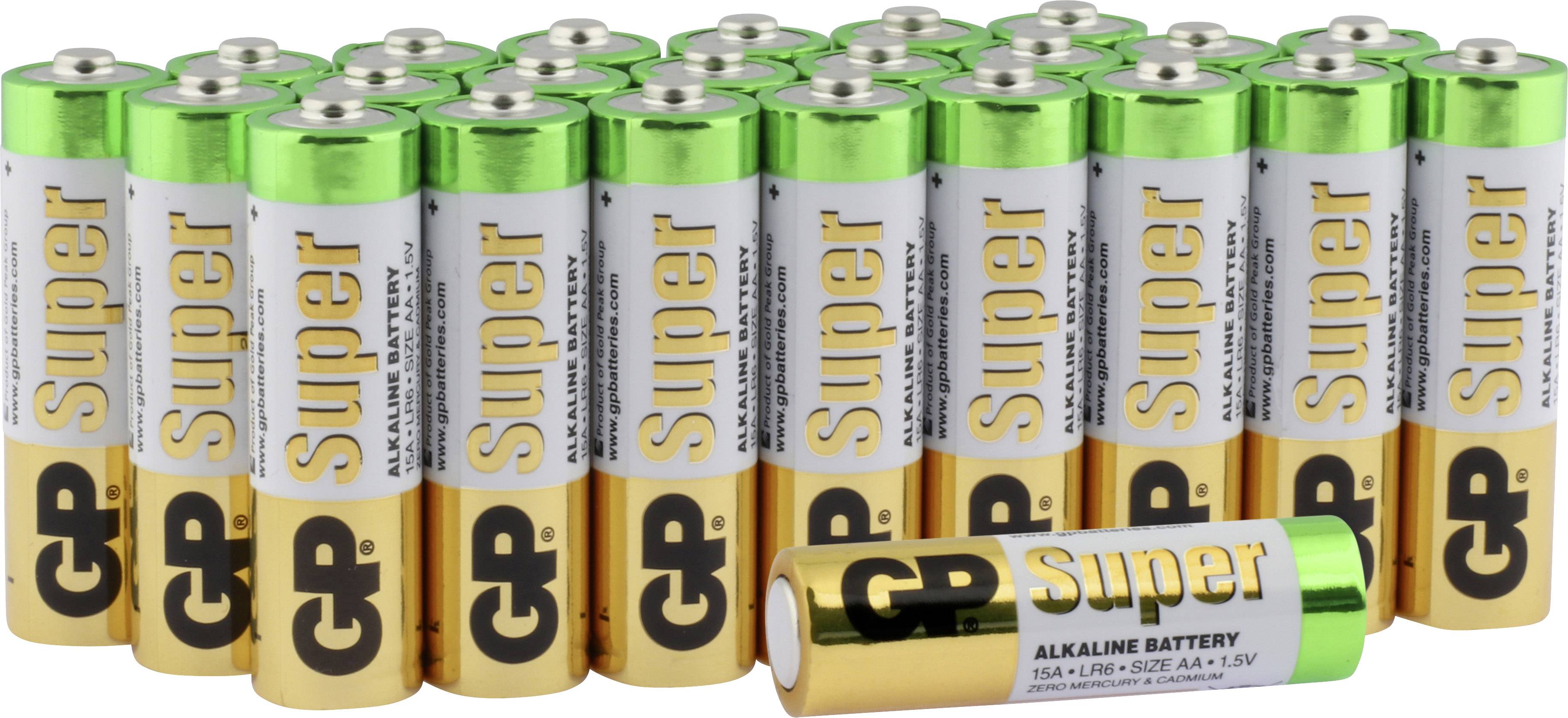 Ceruzaelem AA, alkáli mangán, 1,5V, 24 db, GP Super LR06, AA, LR6, AAB4E, AM3, 815, E91, LR6N