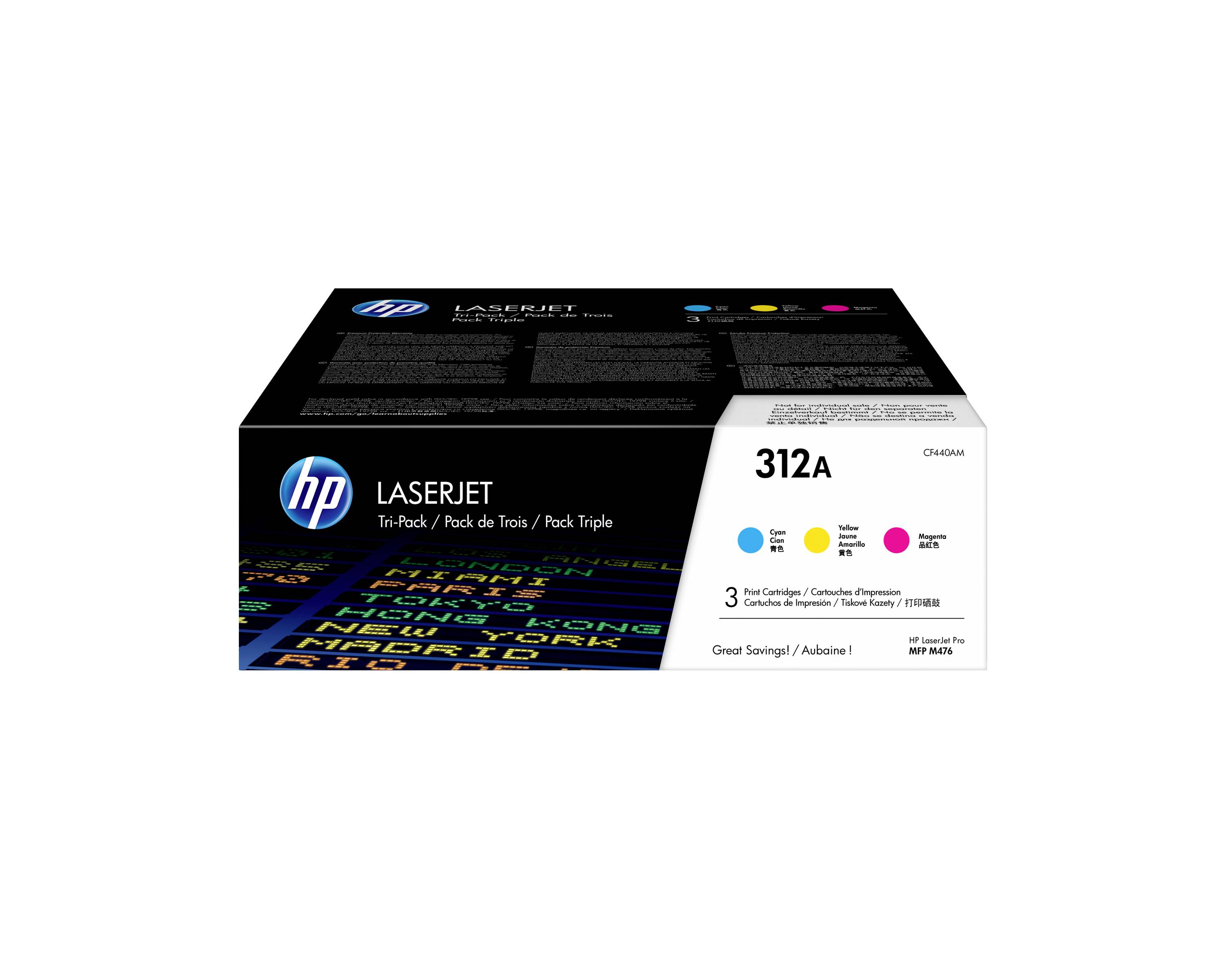 HP Toner 312A Eredeti Kombinált csomag Cián, Bíbor, Sárga 2700 oldal CF440AM
