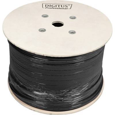 Digitus DK-1741-VH-10-OD Hálózati kábel CAT 7 S/FTP   0.25 mm² Fekete (RAL 9005) 1000 m