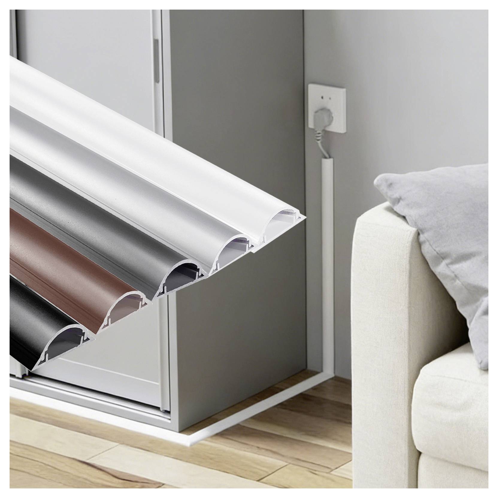 Öntapadós taposó csatorna 1000 x 49,5 mm, fekete, Tru Components-3