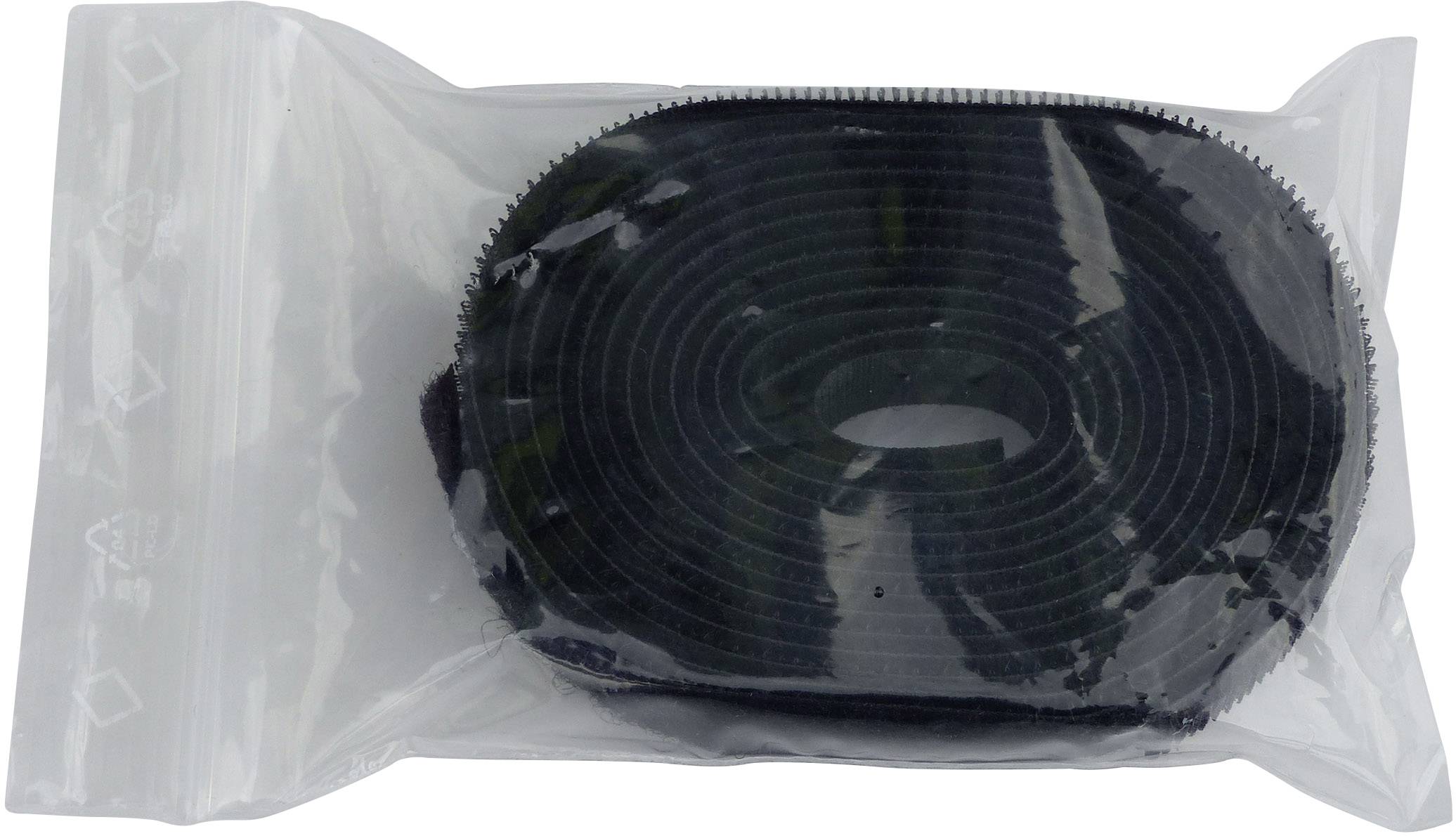 Tépőzáras szalag, tépőzáras kötöző 1000 mm x 20 mm Fekete TRU COmPONENTS 680-330-Bag