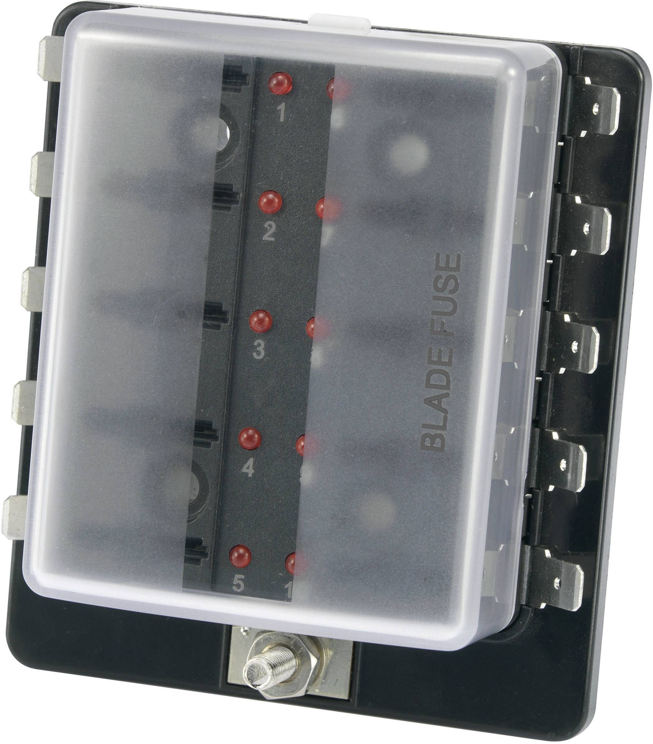 Biztosíték tartó W/ 10P leddel, Tru Components