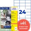 Avery-Zweckform 3474-10 Univerzális etikett 70 x 37 mm Papír Fehér 240 db Véglegesen tapadó Tintasugaras nyomtató, Lézernyomtató, Színes lézernyomtatás, Másoló, Színes fénymásolás, Kézi feliratozás