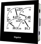 Digalox DPM72-MP grafikus DIN multiméter 500V/10A AC/DC RGB kijelzővel és USB interfésszel