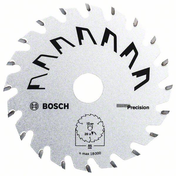 Bosch Accessories Precision 2609256D81 Keményfém körfűrészlap 85 x 15 mm Fogak száma (collonként): 20 1 db