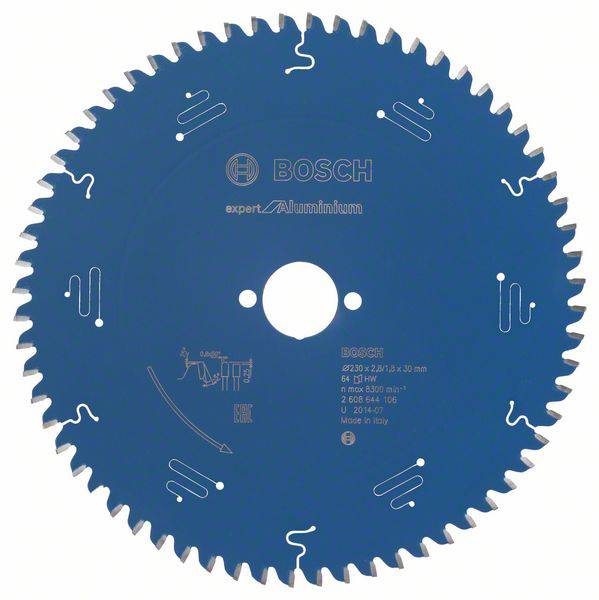 Bosch Accessories Expert for Aluminium 2608644106 Körfűrészlap 230 x 30 x 1.8 mm Fogak száma (collonként): 64 1 db