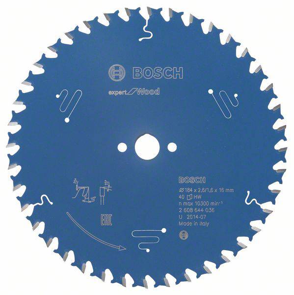 Bosch Accessories Expert for Wood 2608644036 Körfűrészlap 184 x 16 x 1.6 mm Fogak száma (collonként): 40 1 db