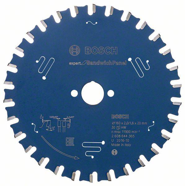 Bosch Accessories Expert for Sandwich Panel 2608644365 Körfűrészlap 160 x 20 x 1.6 mm Fogak száma (collonként): 30 1 db