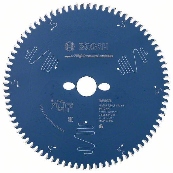 Bosch Accessories Expert for High-Pressure Laminate 2608644358 Körfűrészlap 250 x 30 x 1.8 mm Fogak száma (collonként): 80 1 db