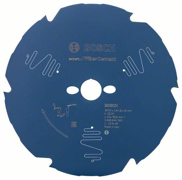 Bosch Accessories Expert for Fiber Cement 2608644349 Körfűrészlap 250 x 30 x 1.8 mm Fogak száma (collonként): 6 1 db