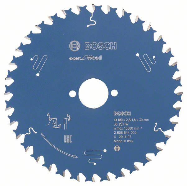 Bosch Accessories Expert for Wood 2608644033 Körfűrészlap 180 x 30 x 1.6 mm Fogak száma (collonként): 36 1 db