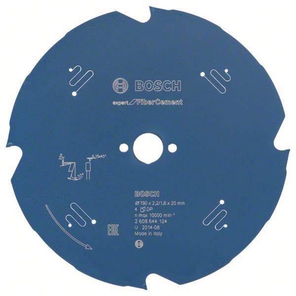 Bosch Accessories Expert for Fiber Cement 2608644124 Körfűrészlap 190 x 20 x 1.6 mm Fogak száma (collonként): 4 1 db