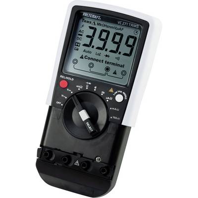 Digitális multiméter nagy kijelzővel, amely 3,99 voltot mutat. Funkciók közé tartozik a feszültség, áramerősség és ellenállás mérése. Automatikus méréshatár-váltással.