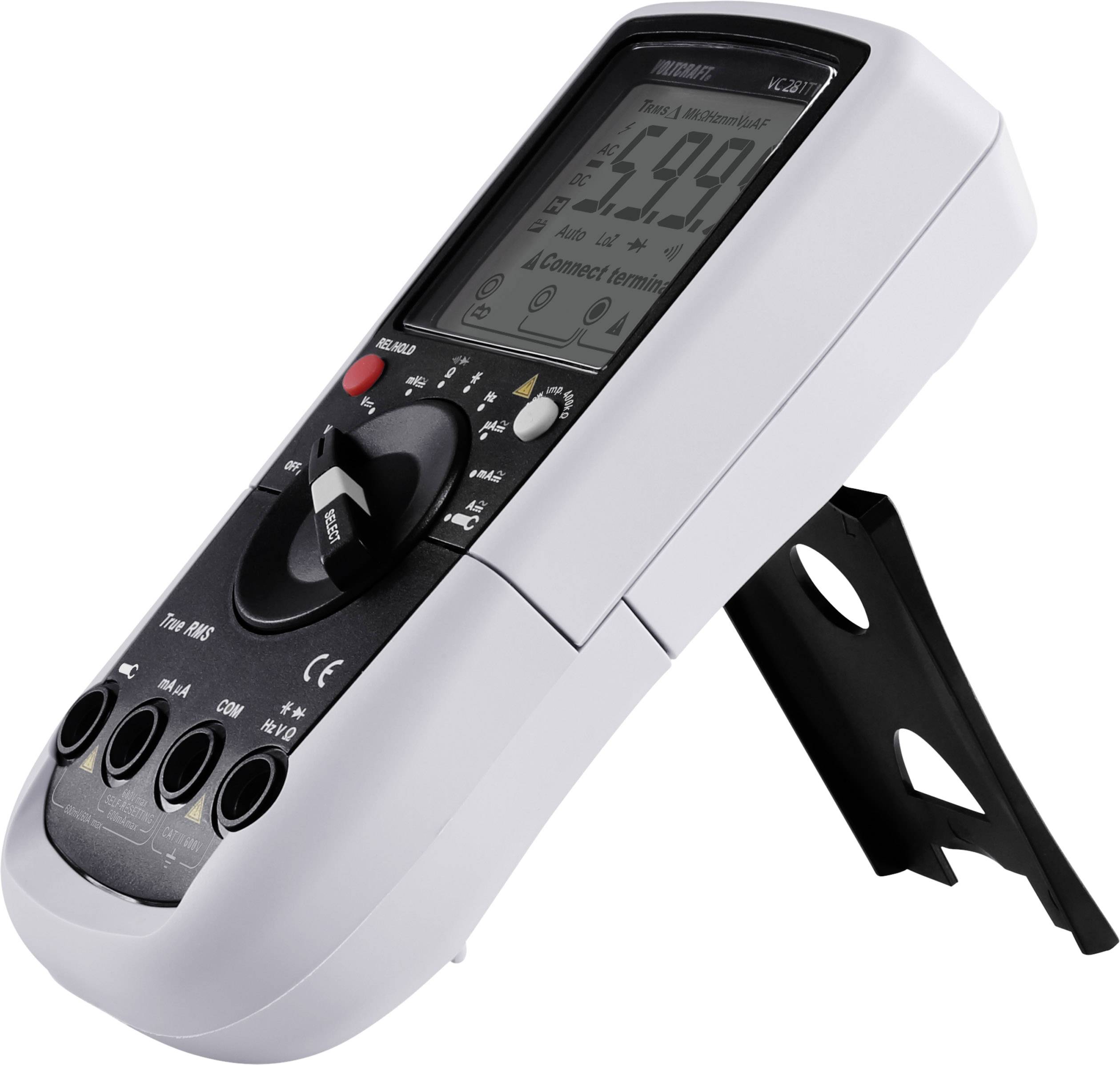 Digitális kézi multiméter lakatfogó adapterrel CAT III 600 V kijelző (digitek): 6000 VOLTCRAFT VC281-8