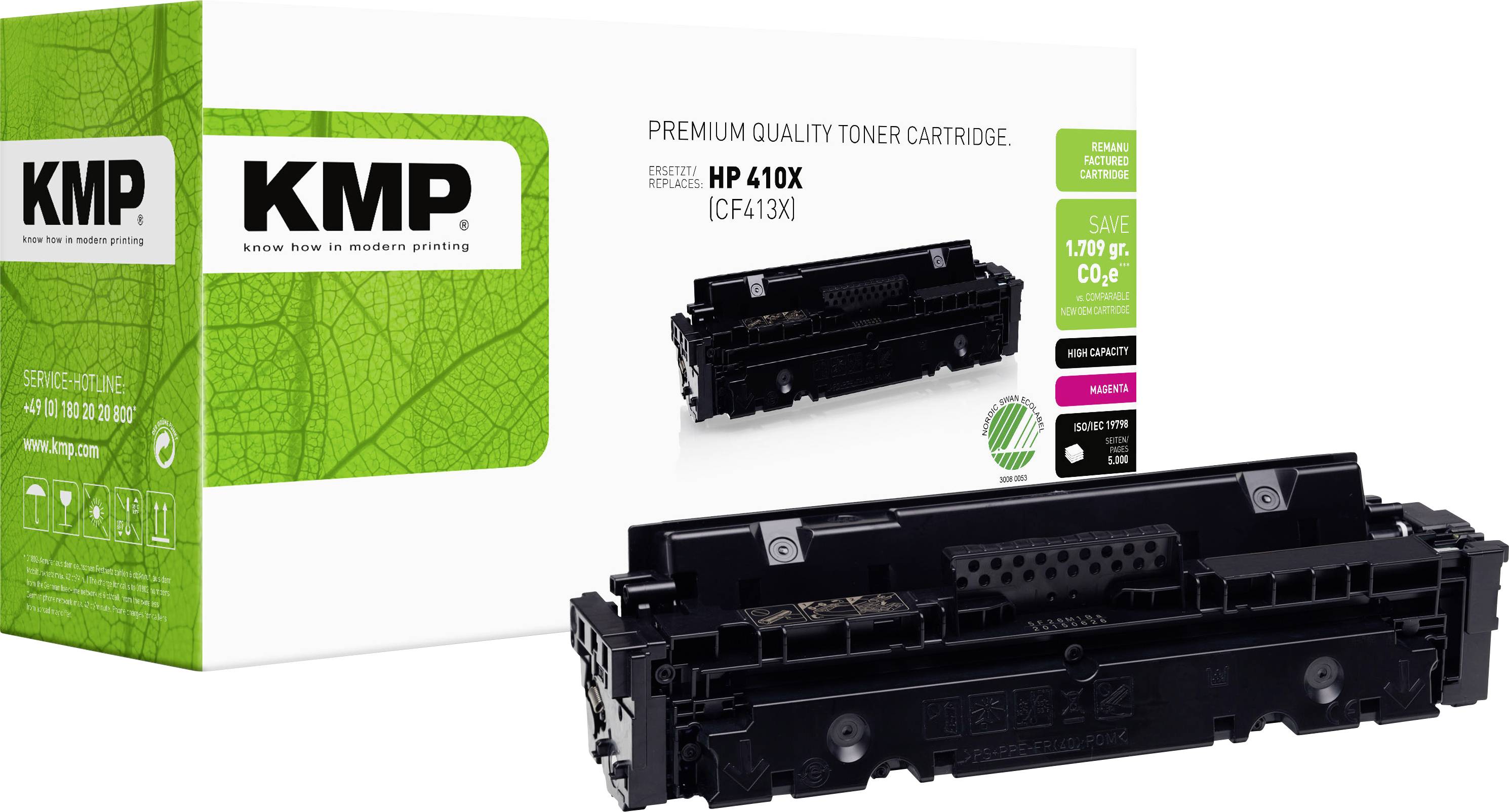 KMP Toner remplace HP 410X, CF413X compatible magenta 5000 pages H-T241X 2538,3006