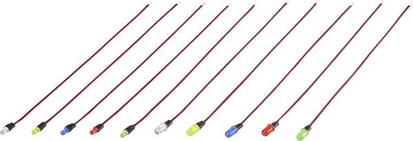 TRU COMPONENTS TC-6649284 LED készlet  Sárga, Kék, Piros, Zöld, Fehér Kerek 3 mm, 5 mm