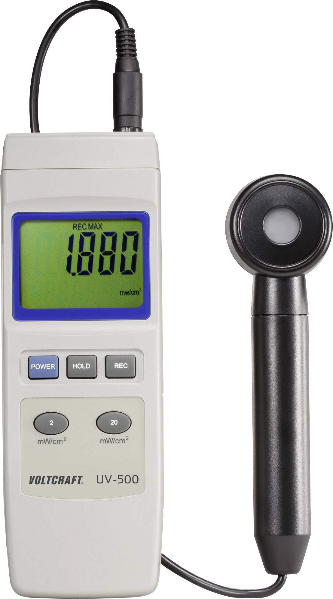 Digitális UV mérő 0.002 - 19.99 mW/cm², Voltcraft UV-500