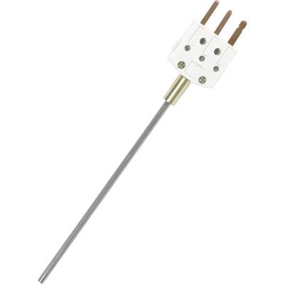 Egy fehér elektromos csatlakozó hosszú fémrúddal, valószínűleg egy hőelem, amely eszközökben a hőmérséklet mérésére szolgál.
