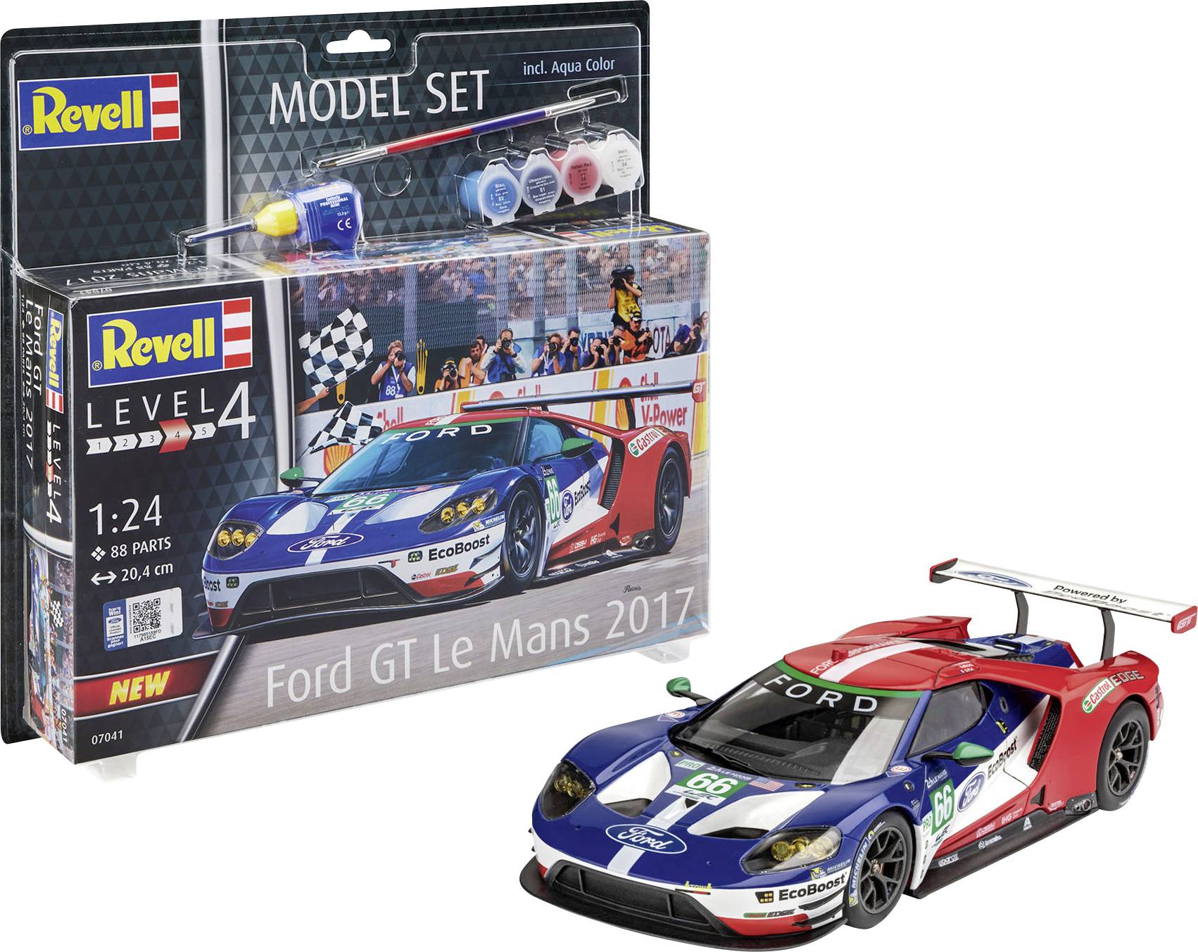 Revell 67041 Ford GT - Le Mans Autómodell építőkészlet 1:24