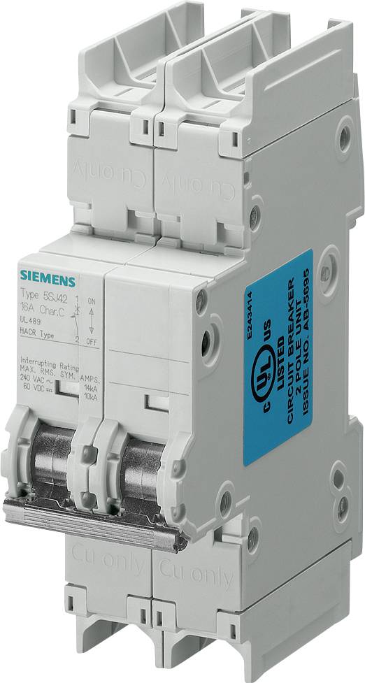 'Siemens védőkapcsoló, B6 A/C típus, 125/250 Volt, 30/40A. Alkalmas váltóáramhoz, jelöléssel és műszaki részletekkel.'