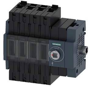 Siemens védőkészülék, ipari kapcsolási és vezérlési alkalmazásokhoz. Sötét házburkolat csatlakozó kapcsokkal.