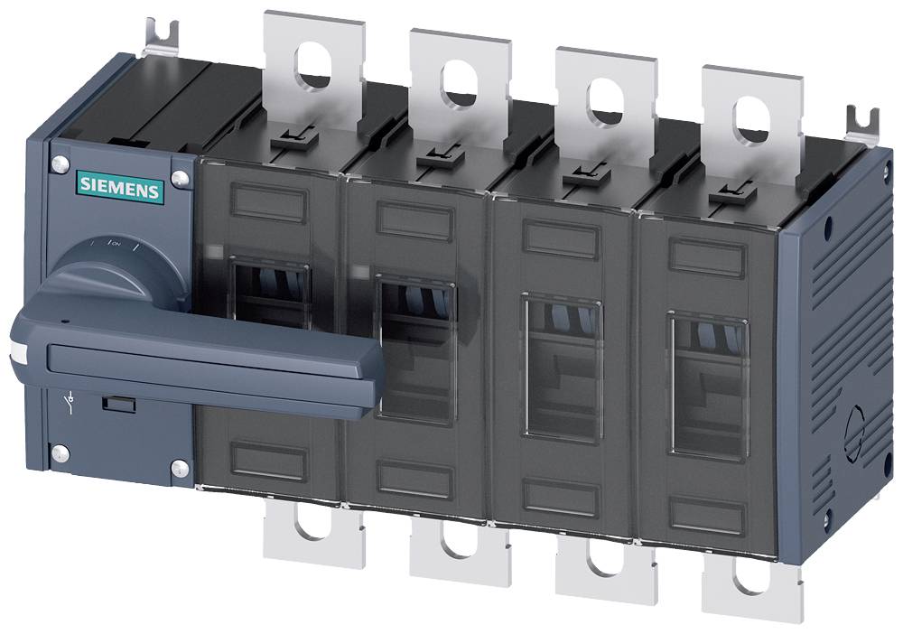 Egy szürke Siemens forgókapcsoló öt kapcsolómodullal, ipari elektromos alkalmazásokhoz tervezve.