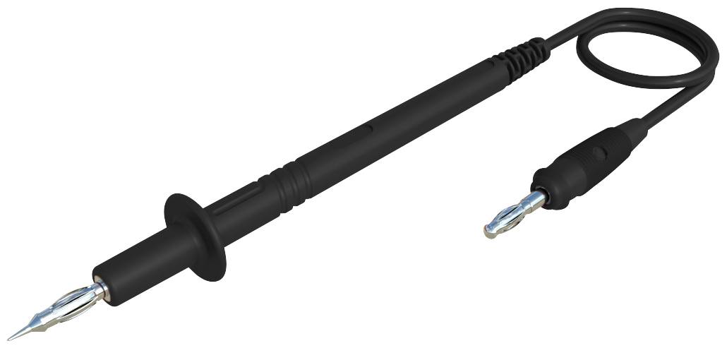 Hirschmann Test & Measurement PL 3 Mérővezeték 4 mm-es dugó lamellás dugó, 4 mm 1.00 m Fekete 1 db