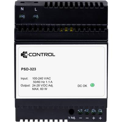   C-Control  PSD-323  Kalapsínes tápegység  Táp (standby) 0.3 W  24 V/DC  2.5 A  60 W  Kimenetek száma:1 x    Tartalom, 
