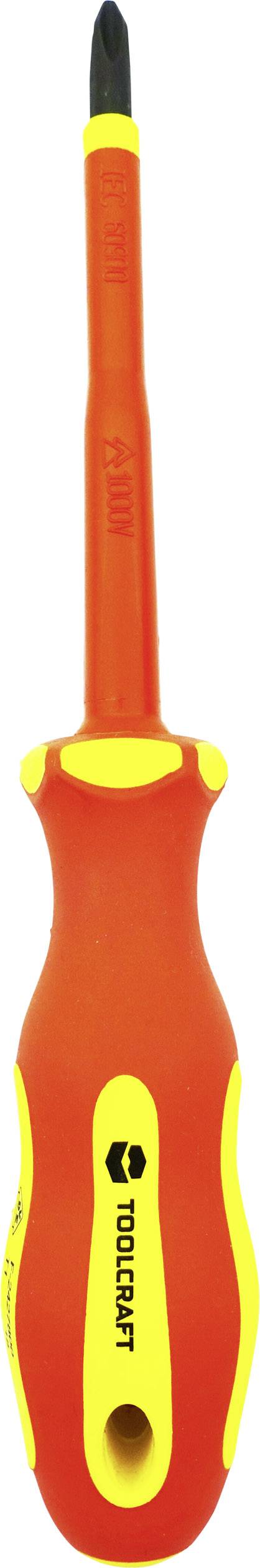 Egy ergonomikus kialakítású csavarhúzó narancssárga markolattal és fekete hegyű végződéssel. Alkalmas elektromos eszközök szerelésére.