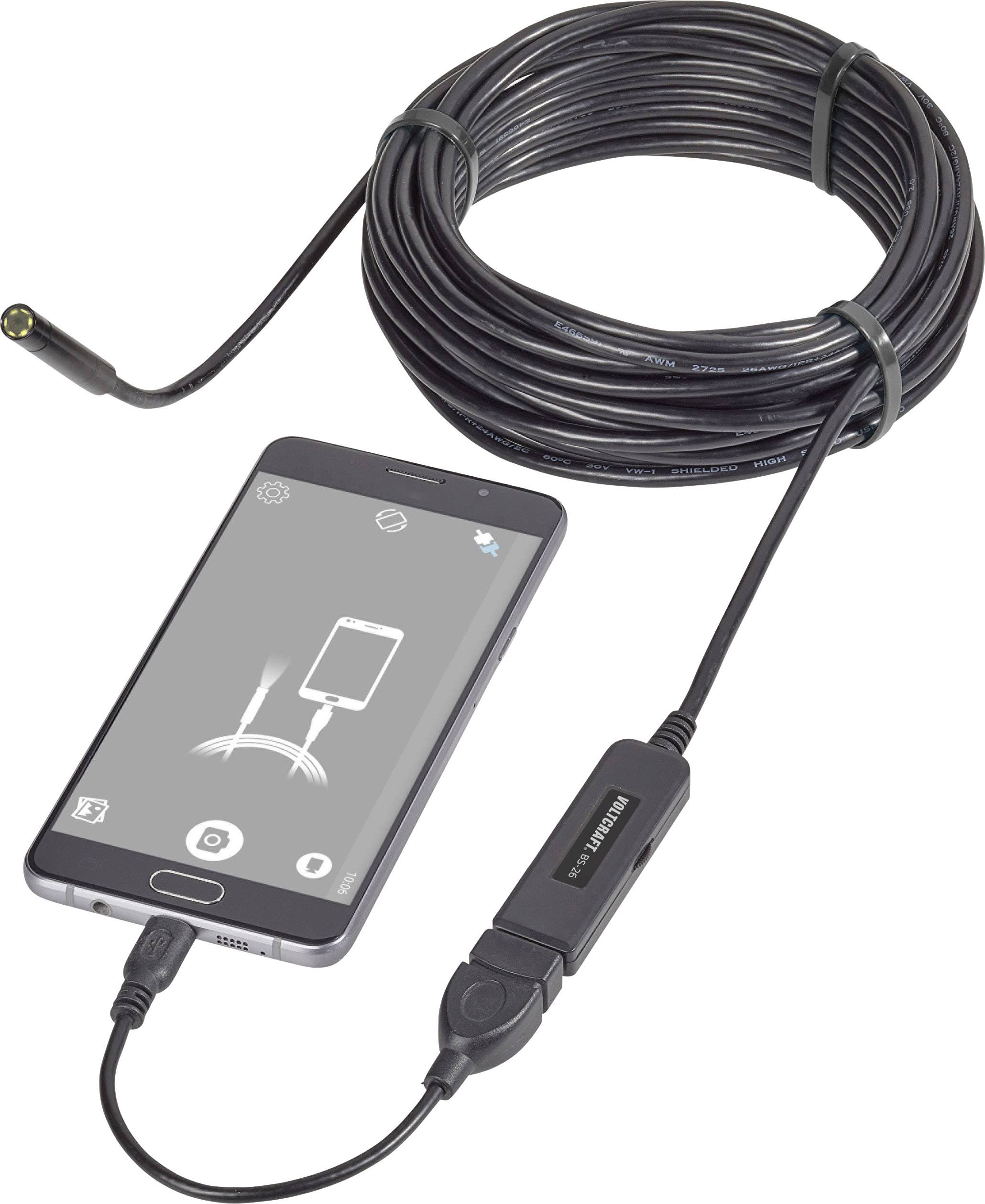 USB-s endoszkóp mobiltelefonhoz ø 8 mm hossz: 9,85 m Voltcraft VC-8919590