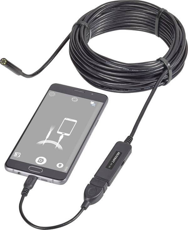 USB-s endoszkóp mobiltelefonhoz ø 8 mm hossz: 9,85 m Voltcraft VC-8919590