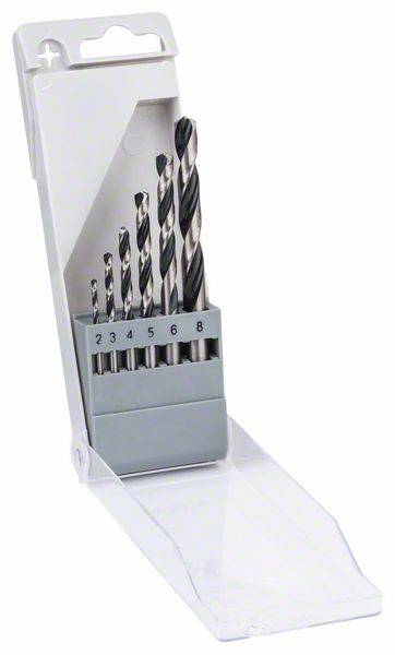 Bosch Accessories 2608577346 HSS Fém spirálfúró készlet 6 részes 2 mm, 3 mm, 4 mm, 5 mm, 6 mm, 8 mm, 10 mm DIN 338 Hengeres befogószár 1 készlet