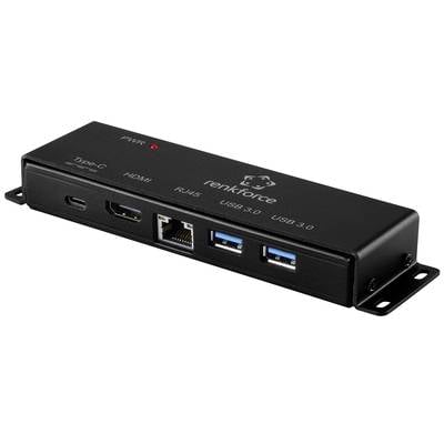 Renkforce  Hálózati adapter/hub  1 GBit/s USB 3.2 (1. generáció) (USB 3.0), LAN (10/100/1000 MBit/s), HDMI™