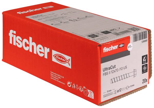 Fischer 536869  Betoncsavar 12 mm 70 mm Külső hatlap      20 db