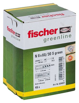 Fischer 524847 Beütődübel 60 mm 6 mm 45 db