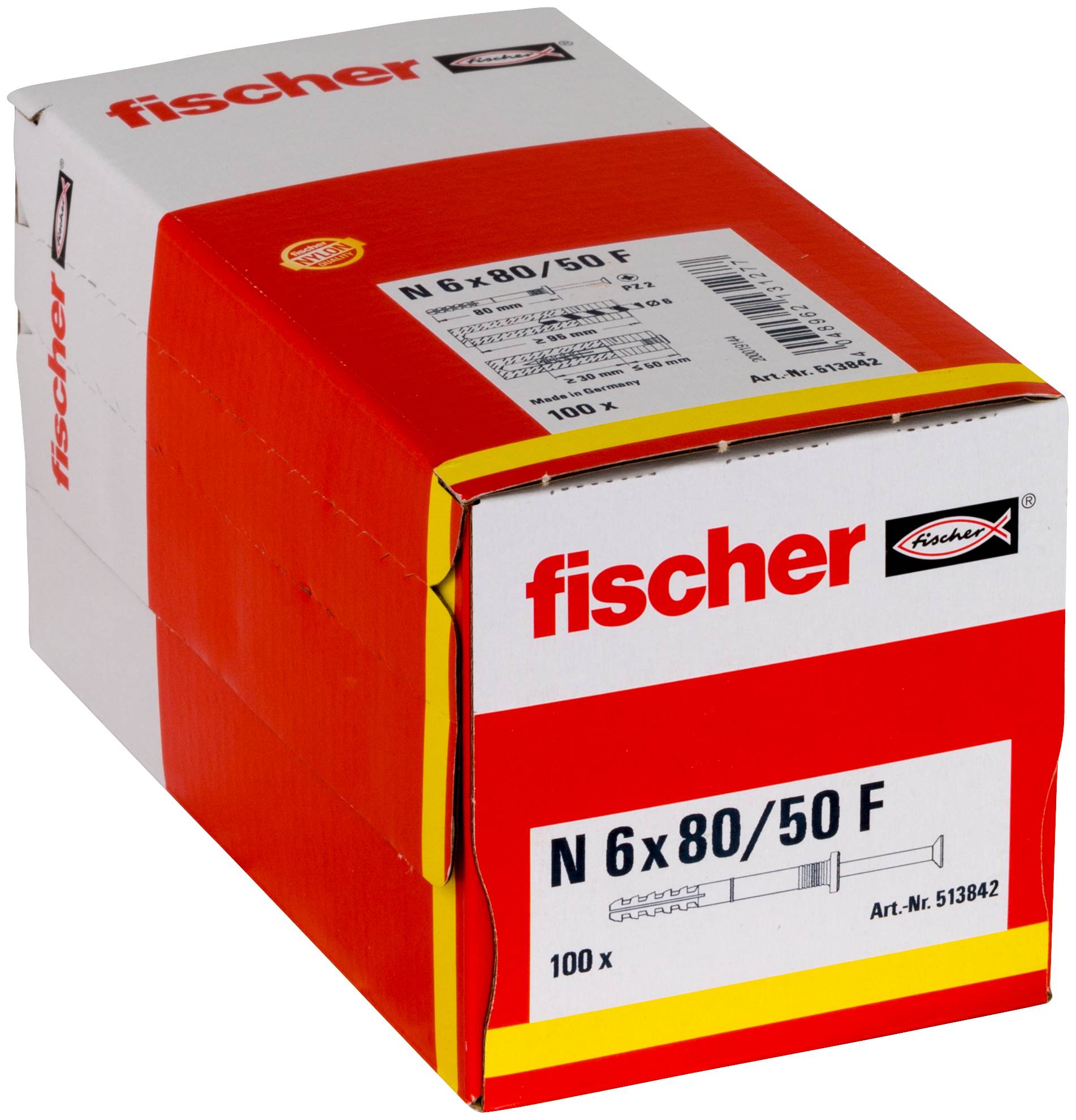 Fischer 513842 Beütődübel 80 mm 6 mm 100 db
