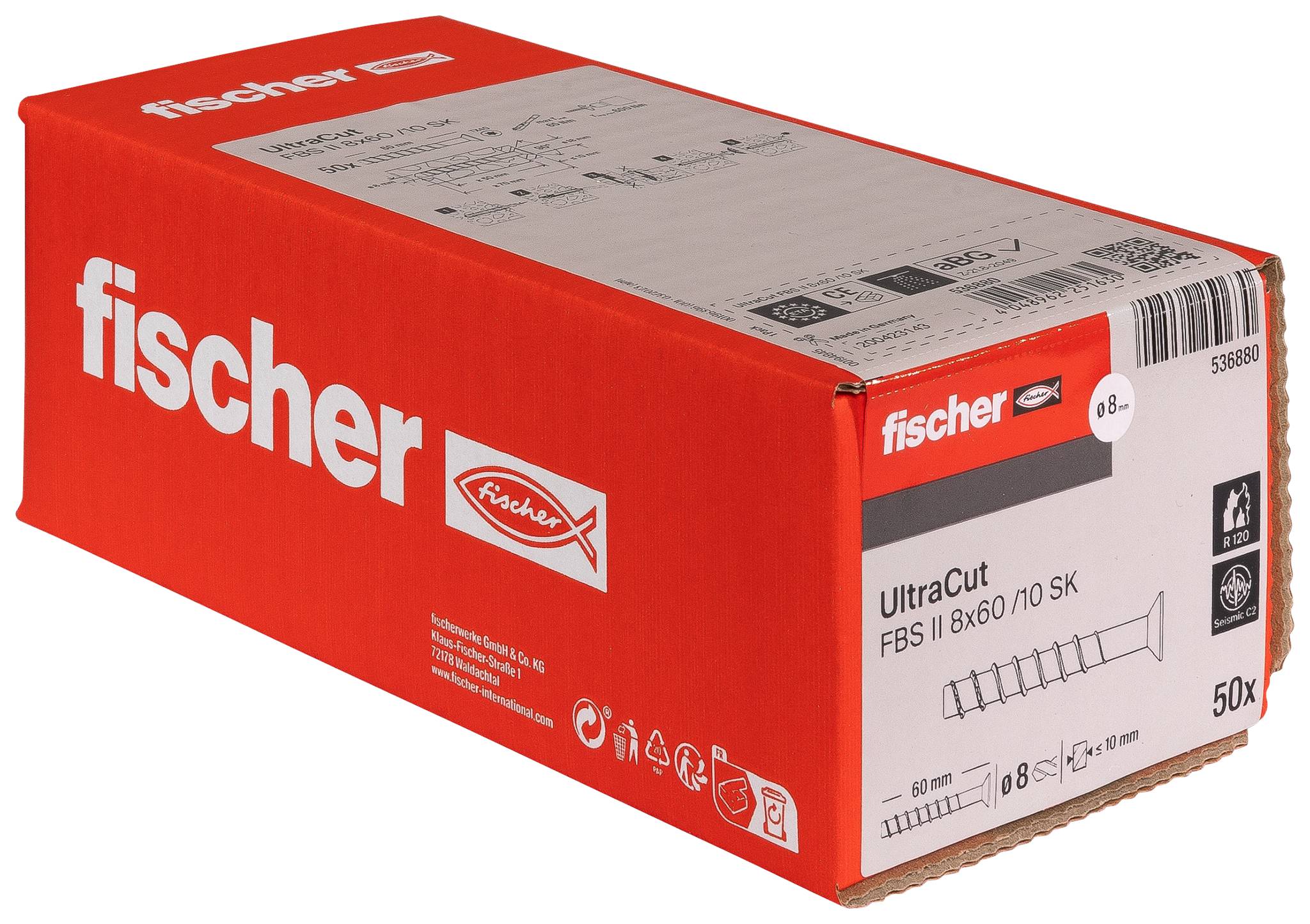 Fischer 536880 Betoncsavar 10 mm 60 mm TX 50 db