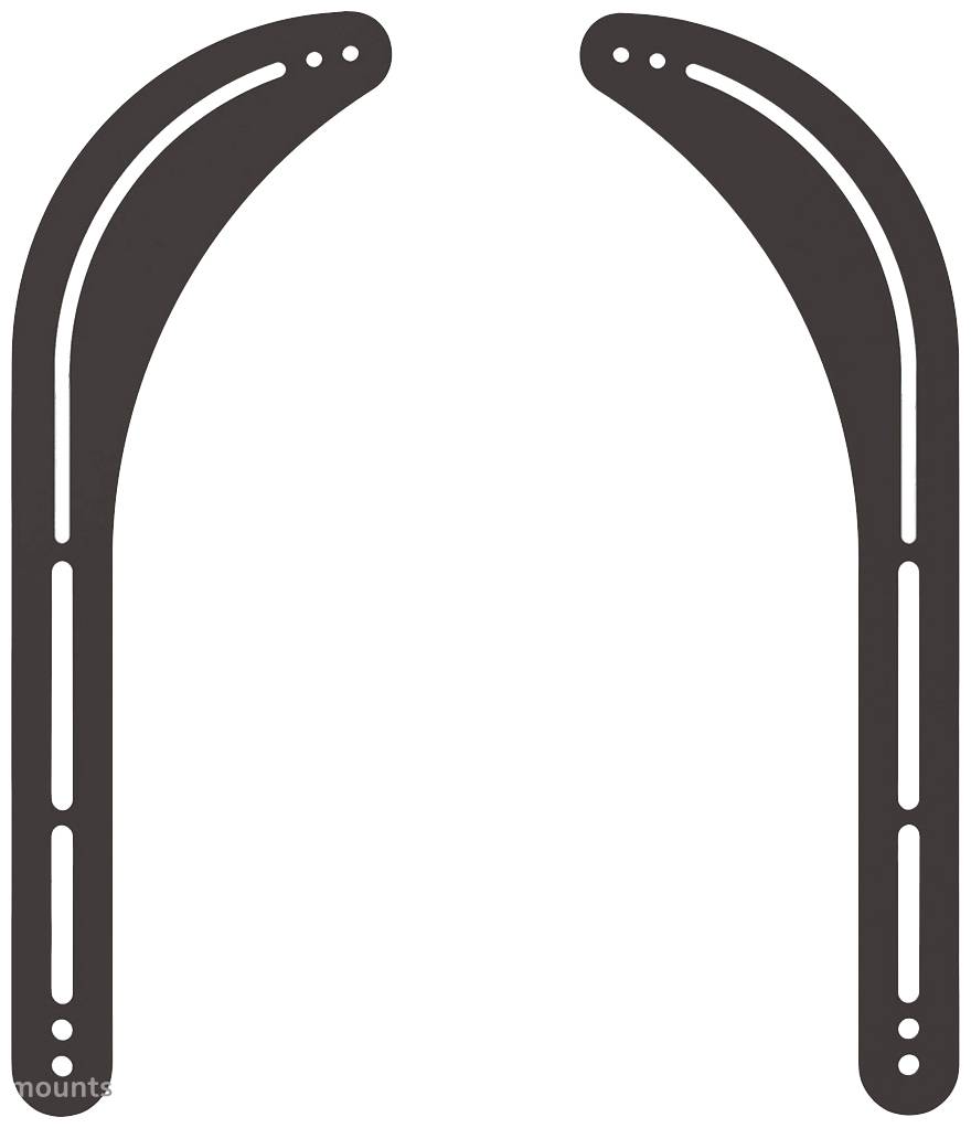 Egy egyszerű diagram két íves vonalat mutat, amelyek párhuzamosan futnak egymással és befelé irányulnak.