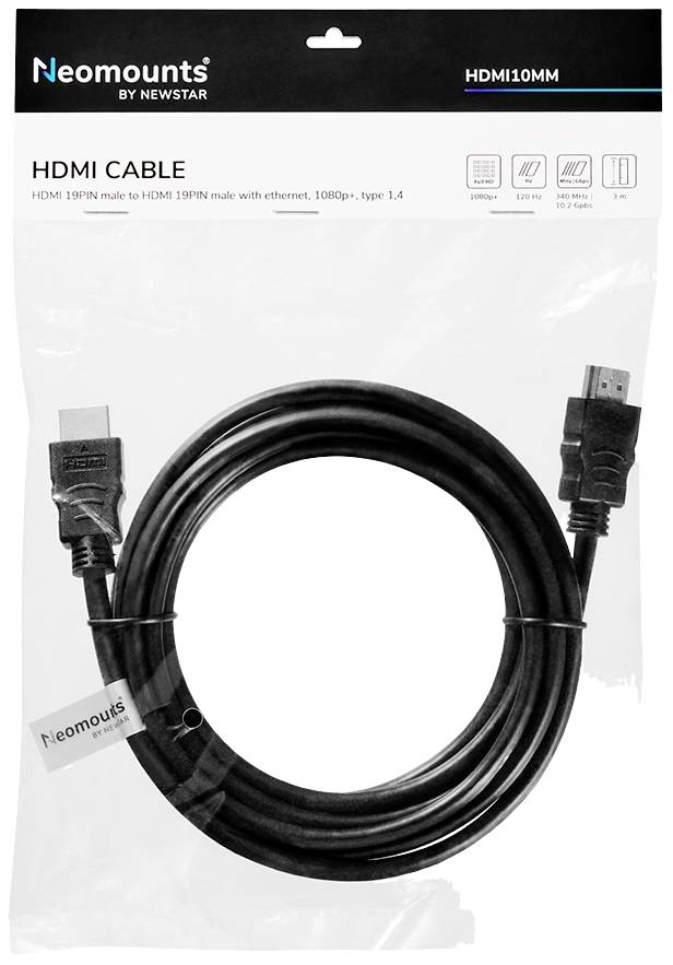 HDMI-kábel 1.4, 1,5 méter, fekete, eredeti csomagolásban. Alkalmas Ethernet-kapcsolathoz, 1080p felbontáshoz.