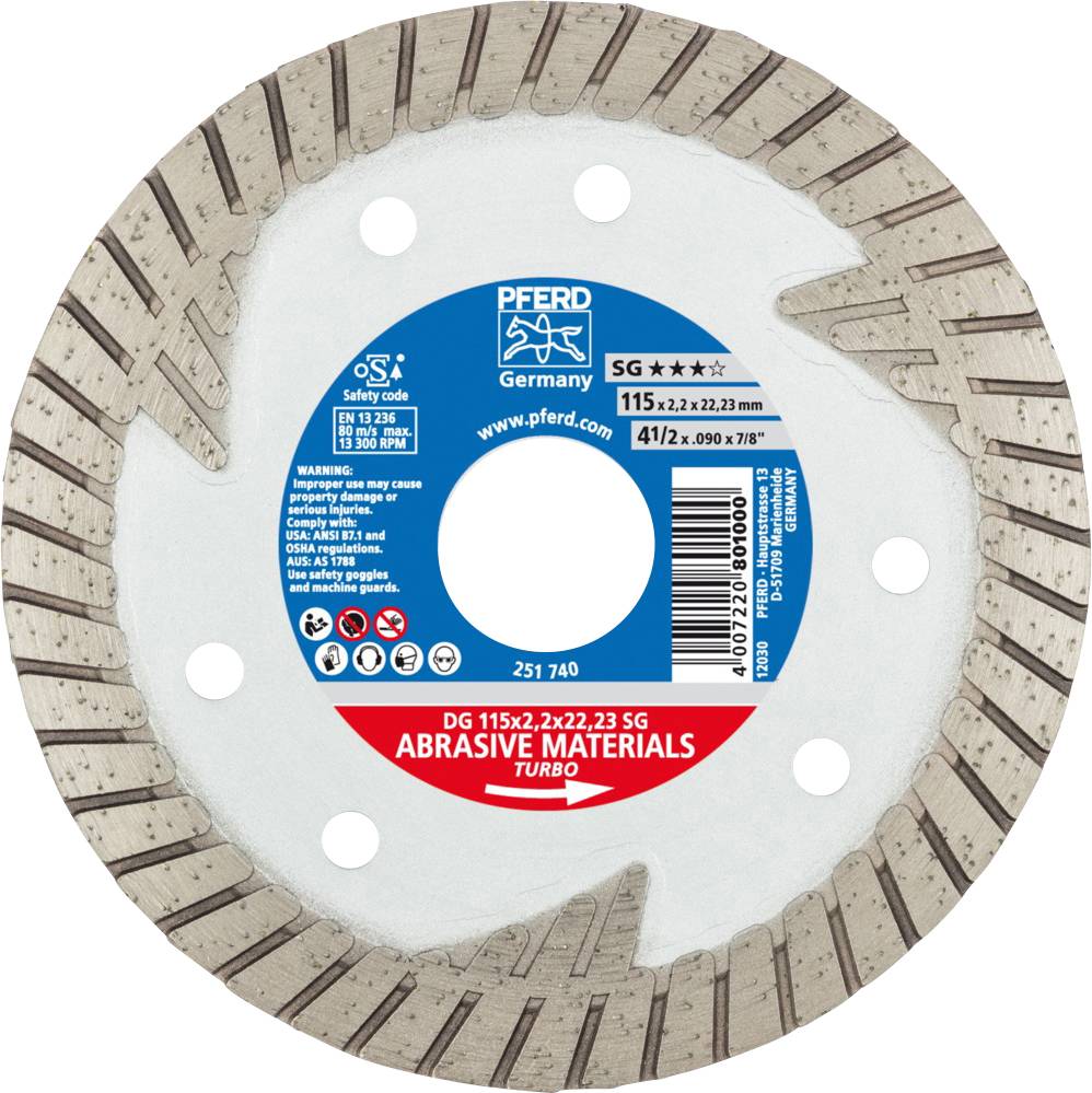 PFERD TOOLS 68000021 Dg Sg Gyémánt bevonatú vágótárcsa Ø 115 mm Furat átmérő 22.23 mm 1 db