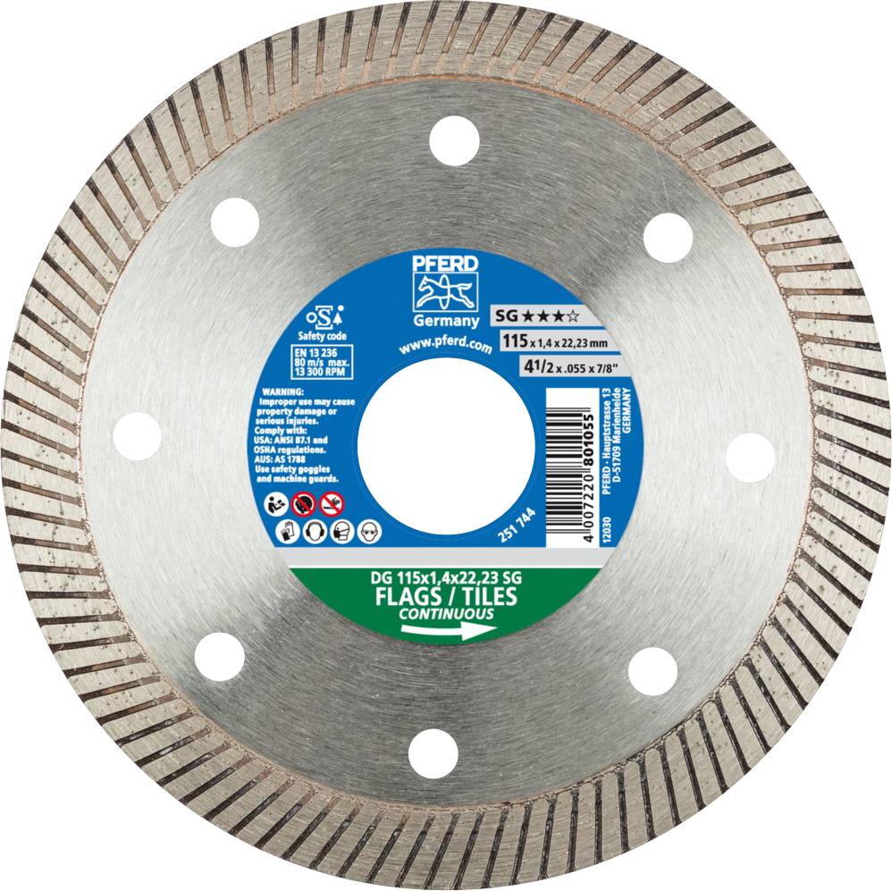PFERD TOOLS 68000031 Dg Fl Sg Gyémánt bevonatú vágótárcsa Ø 115 mm Furat átmérő 22.23 mm 1 db