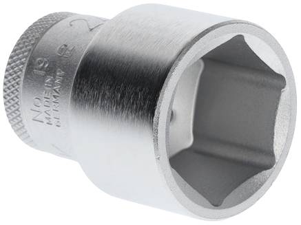 Hatszögletű fém dugókulcs, bordázott széllel és bemart méretjelöléssel, mechanikai alkalmazásokhoz.