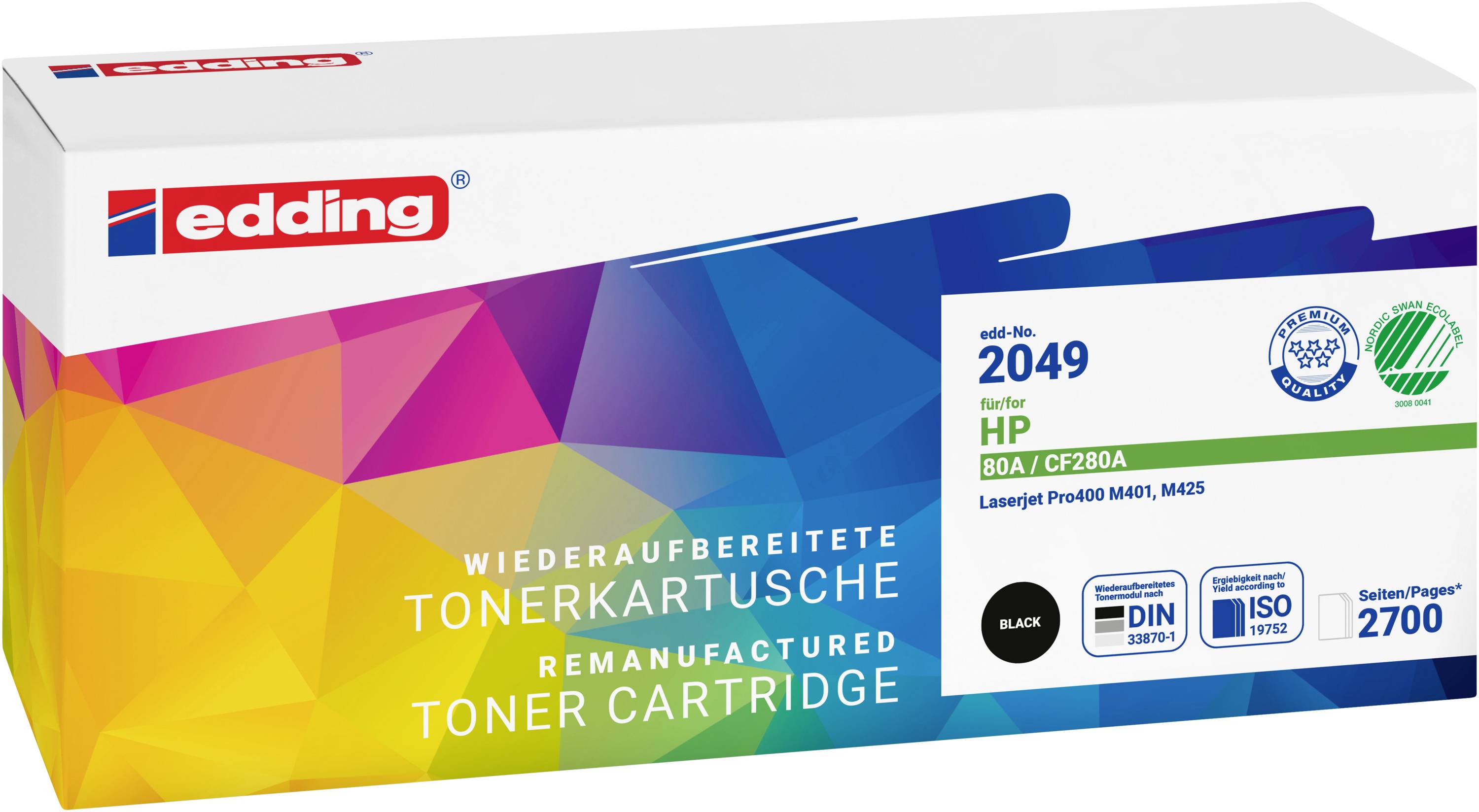 Edding Toner helyettesíti HP, Troy 80A (CF280A) Kompatibilis Fekete 2700 oldal EDD-2049 18-2049-0