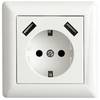 LEDmaxx 106648 1 részes Süllyeszthető dugalj USB-vel, Gyermekvédelem Fehér