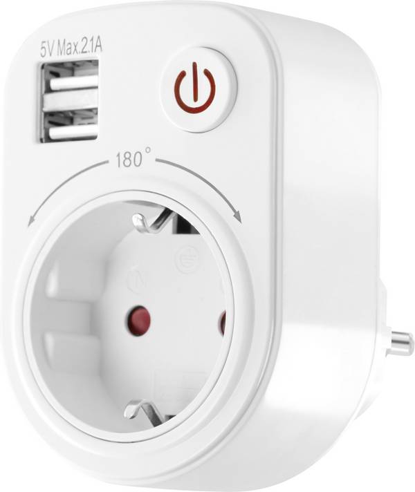 LEDmaxx 106649 Köztes dugalj USB-vel