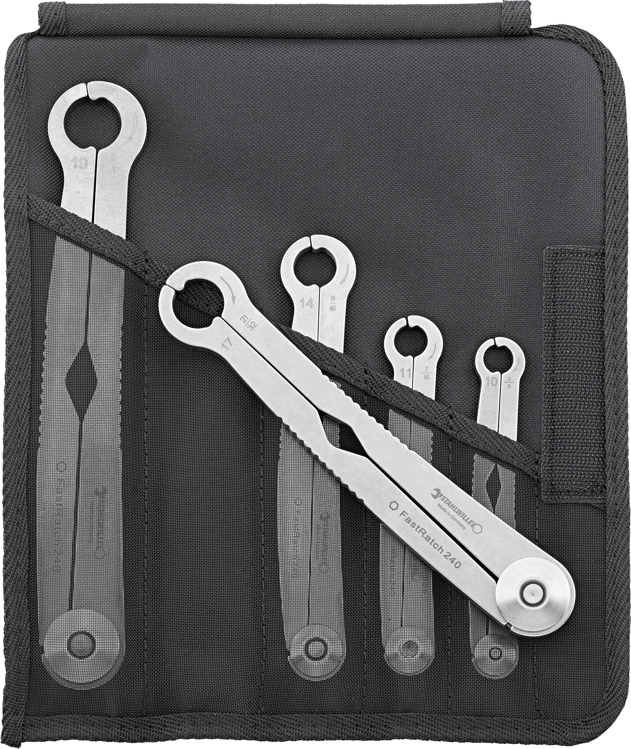 Stahlwille 96411005 240/5 Racsnis egygyűrűs kulcs készlet 5 részes Kulcsszélesség (metrikus) 10 - 19 mm